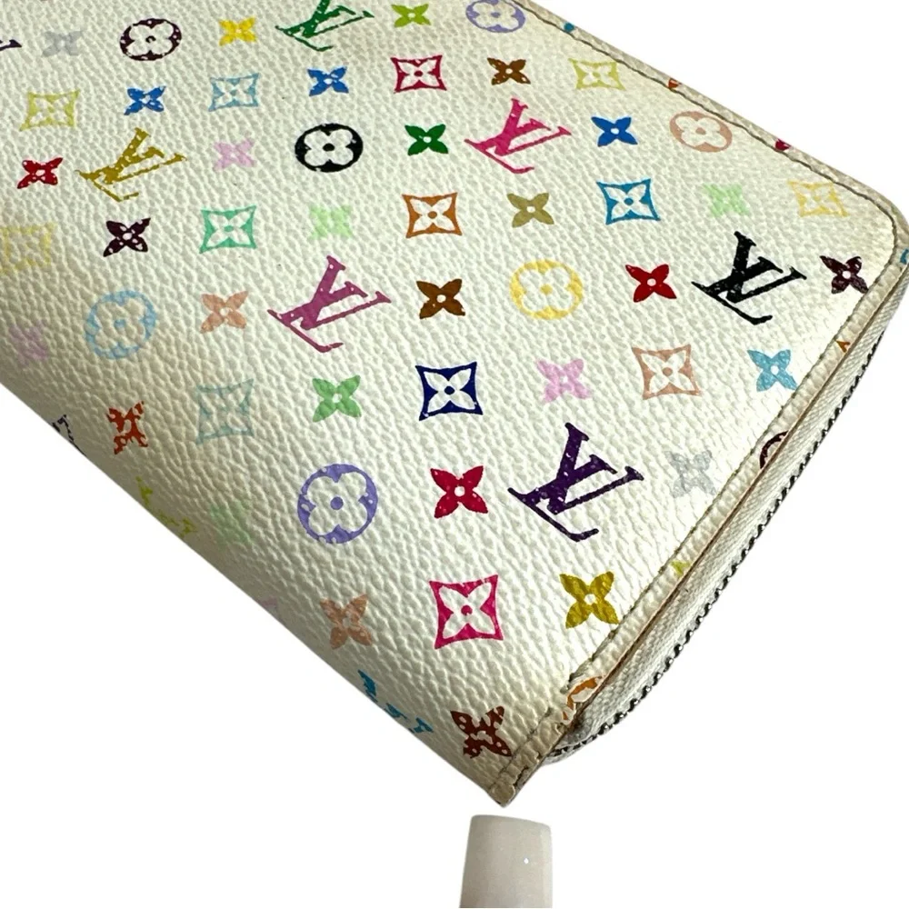 Louis Vuitton White Monogram Multicolor Murakami  Zippy Wallet - Picture 14 of 16